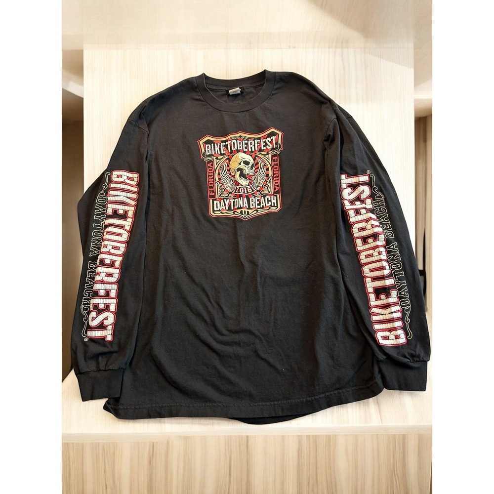 Biketoberfest 2016 Skull Long Sleeve Shirt XL Daytona Beach Hot‎ Leathers